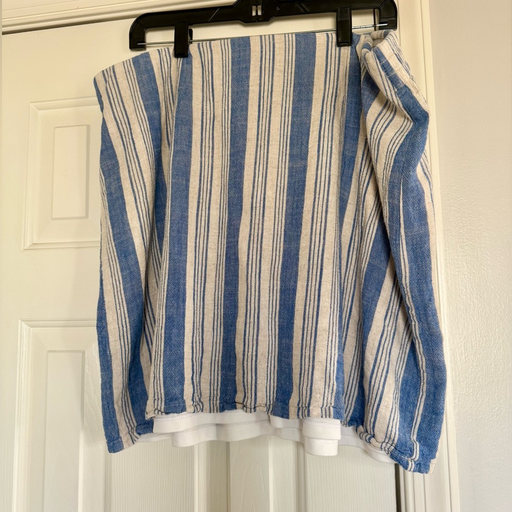 Torrid Blue and White Striped skirt with elastic waistband beach wear